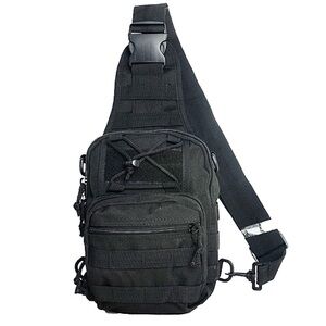 Black Shoulder Sling Backpack Outdoor Military Utility Style